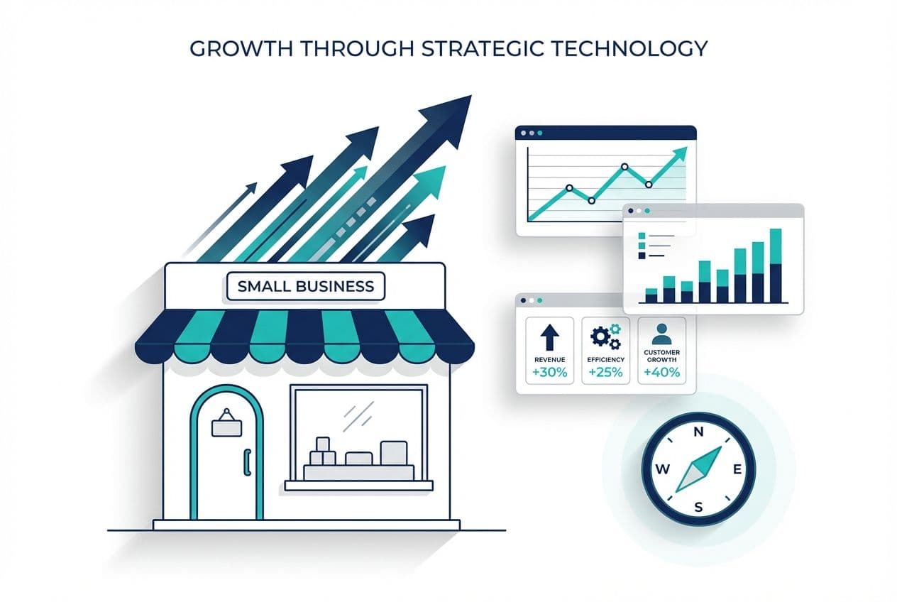 Small business growth through fractional CTO strategy - analytics, direction, and competitive positioning
